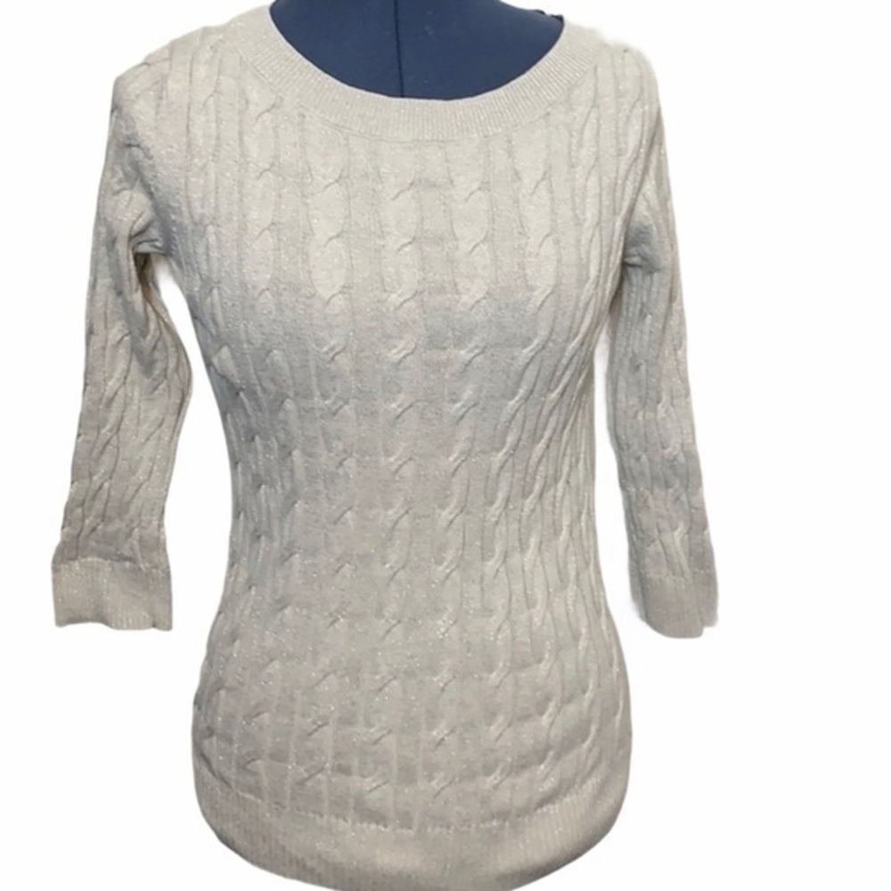 Loft Off-White Sparkly Sweater